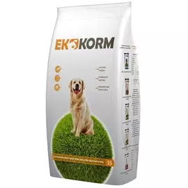Сухой корм Ekkorm для собак крупных пород (15 кг, Мясо)