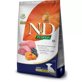 Сухой корм Farmina N&amp;D Pumpkin Puppy Mini беззерновой с ягненком и черникой для щенков мелких пород (800 г, Ягненок, тыква и черника)