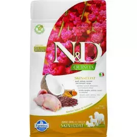Сухой корм Farmina N&amp;D Quinoa Dog Adult Skin&amp;Coat беззерновой с перепелом и киноа для поддержания здоровья кожи и шерсти собак (800 г, Перепел и киноа)