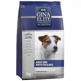 Сухой корм Gina Elite Dog Белая рыба с рисом для собак (3 кг, Белая рыба и рис)