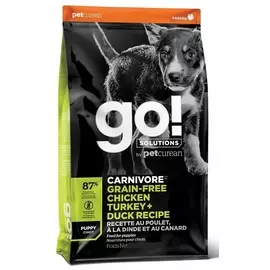 Сухой корм GO! Natural Holistic Carnivore, 4 вида мяса беззерновой для щенков (9,98 кг Курица, Индейка, Утка, Лосось)