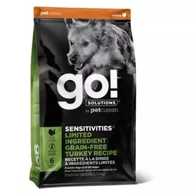 Сухой корм GO! Sensitivities Limited Ingredient Grain Free Turkey Recipe DF беззерновой с индейкой для щенков и собак с чувствительным пищеварением (2,72 кг, Индейка)