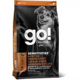 Сухой корм GO! Sensitivities Limited Ingredient Grain Free Venison Recipe DF беззерновой с олениной для щенков и собак с чувствительным пищеварением (1,59 кг, Оленина)
