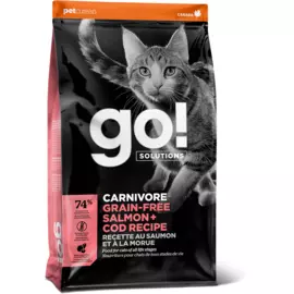 Сухой корм GO! Solutions Carnivore беззерновой с трейской и лососем для котят и кошек (7,26 кг, Лосось и треска)
