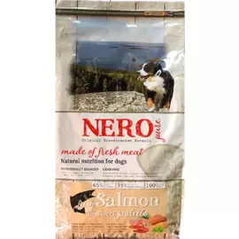 Сухой корм Nero Pure Adult беззерновой со свежим лососем, бататом и фруктами для взрослых собак (12 кг, Лосось, батат и фрукты)