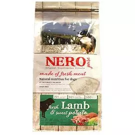 Сухой корм Nero Pure Adult беззерновой со свежим ягненком бататом и фруктами для взрослых собак (12 кг, Ягненок, батат и фрукты)