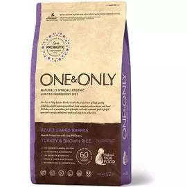 Сухой корм One &amp; Only низкозерновой с индейкой и рисом для взрослых собак крупных пород (3 кг, Индейка с рисом)