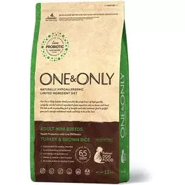 Сухой корм One &amp; Only низкозерновой с индейкой и рисом для взрослых собак мелких пород (3 кг, Индейка с рисом)