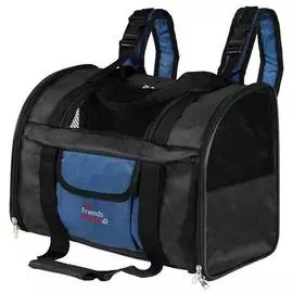 Сумка-рюкзак Trixie для кошек и собак до 8кг, нейлон, черный/синий