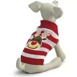 Свитер Triol Оленёнок красно-белый для собак (L: 35 см)