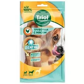 Трубочки-мини жевательные Triol Dental с мясом курицы, 7 шт (3 см (7 шт), Курица)