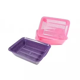 Туалет Альфа-Юг с сеткой глубокий №2 для кошек (36,5 х 26 х 9 см, В заказе будет случайный цвет)