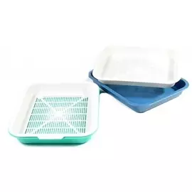 Туалет Альфа-Юг с сеткой малый для котят (30,5 х 25 х 4 см, В заказе будет случайный цвет)