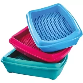 Туалет Дарэлл глубокий "Zоо-М" под наполнитель + рамка-сетка для кошек (43 х 30 х 12 см, )