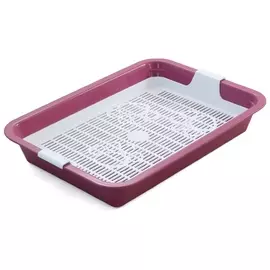 Туалет Gamma Барсик c сеткой мини для кошек (325 х 235 х 60 мм, В заказе будет случайный цвет)