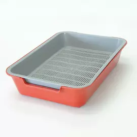 Туалет Homecat с сеткой на ножках для кошек (37 х 27 х 8 см, Красный)