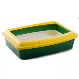 Туалет Вака глубокий полный комплект зелёный для кошек (43 х 32,5 х 12 см, Зеленый)