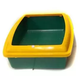 Туалет Вака глубокий с бортиком зелёный для кошек (43 х 32,5 х 12 см, Зеленый)