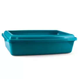 Туалет Вака Премиум глубокий с бортиком морская волна для кошек (43 х 32,5 х 12 см, Морская волна)