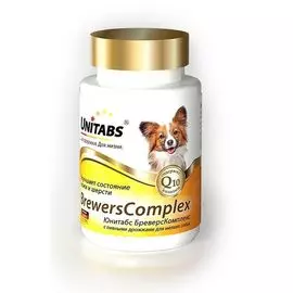 Витамины Unitabs BreversComplex с Q10 для собак мелких пород с пивными дрожжами 100 таблеток (100 таблеток)