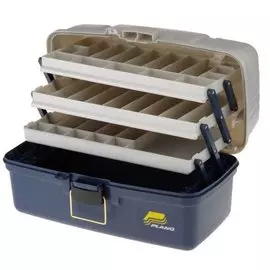 Ящик Plano с 3х уровневой системой хранения приманок (51 х 32 х 32 см, Голубой, серебристый)