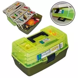 Ящик Salmo 03 рыболовный пластиковый с 3 полками (36 x 21,5 x 19,5 см, Зеленый)