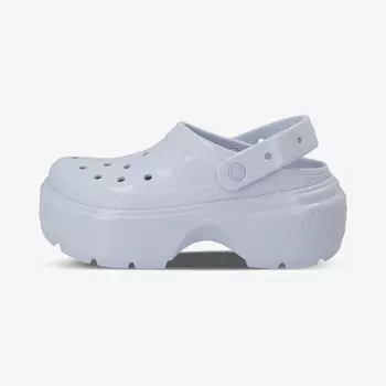 Женские сабо Crocs Stomp High Shine Clog, Серебряный