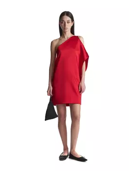 Аcимметричное платье мини из атласа