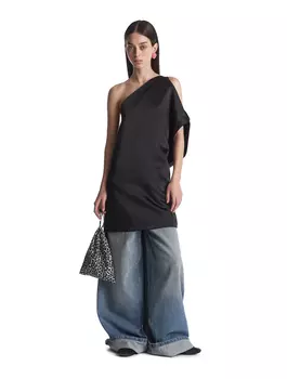 Аcимметричное платье мини из атласа