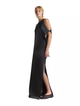 Асимметричное платье макси из атласа