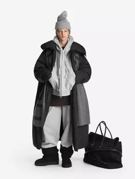 Дутик макси с широким воротником