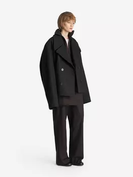 Пальто мини с широкими лацканами