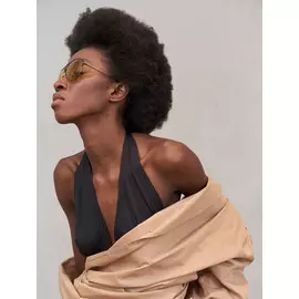 Боди с V-вырезом и открытой спиной (L черный)