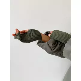 Митенки вязаные (OS оливковый)