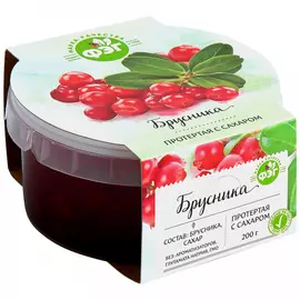 Брусника ФЭГ протертая с сахаром 200 г