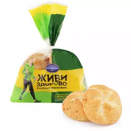 Булочка Коломенское Живи здорово злаковые 4 штуки по 50 г