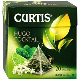Чай Curtis Hugo Cocktail зеленый листовой с мятой и цедрой цитрусовых 20 пирамидок по 1.8 г