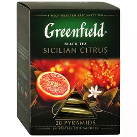 Чай Greenfield Sicilian Citrus черный с ароматом красного апельсина 20 пирамидок по 1.8 г