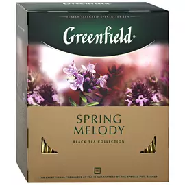 Чай Greenfield Spring Melody черный с ароматом фруктов и душистых трав 100 пакетиков по 1.5 г