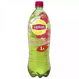 Чай холодный зеленый Lipton Земляника Клюква негазированный 1 л