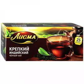 Чай Лисма Крепкий черный мелколистовой 25 пакетиков по 2 г