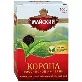 Чай Майский Корона Российской Империи черный крупнолистовой 100 г