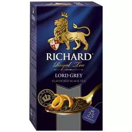 Чай Richard Lord Grey черный с ароматом бергамота и лимона 25 пакетиков по 2 г