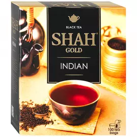 Чай Шах Gold Индийский черный 100 пакетиков по 2 г