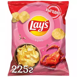 Чипсы Lays картофельные Краб 225 г