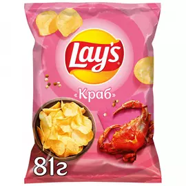 Чипсы Lays картофельные Краб 81 г