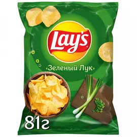 Чипсы Lays картофельные Молодой зеленый лук 81 г