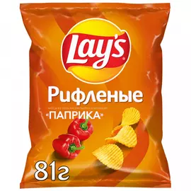 Чипсы Lays картофельные рифленые Паприка 81 г