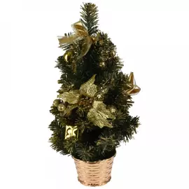 Декорация Koopman ель в горшке золотой темный 40 см