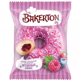 Донат Bakerton Ягодный микс глазированный замороженный 70 г